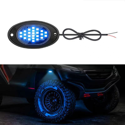 Đèn khung chống nước 12V 2835 Đèn LED màu đơn Đèn trắng tinh khiết 24 Đèn đá LED Cho xe tải Jeep ATV UTV Offroad Underglow
