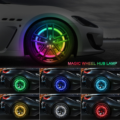 RGB SMD 5050 LED Strip IP67 Kiểm soát không thấm nước xe ô tô bánh xe LED Hub Màu sáng đèn LED bánh xe RGB cho lốp xe với App Control