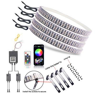 RGB SMD 5050 LED Strip IP67 Kiểm soát không thấm nước xe ô tô bánh xe LED Hub Màu sáng đèn LED bánh xe RGB cho lốp xe với App Control