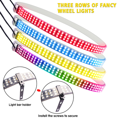 RGB SMD 5050 LED Strip IP67 Kiểm soát không thấm nước xe ô tô bánh xe LED Hub Màu sáng đèn LED bánh xe RGB cho lốp xe với App Control