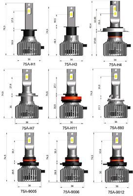 O3 12V 55W 12000 Lumen Đèn pha LED ô tô H1 H3 H4 H7 H11 9005 9006 Bóng đèn pha LED D2H