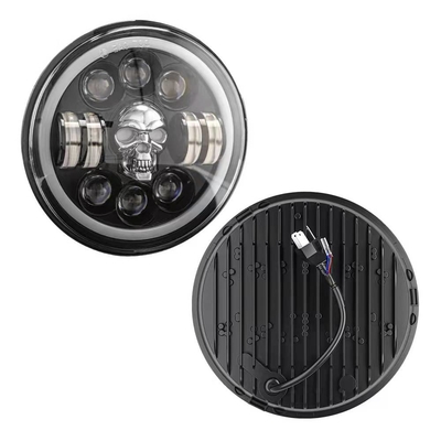 Đèn pha LED xe máy tròn 7Inch cho Harley Royal Enfield 12000lm