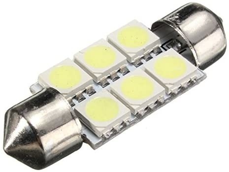 Festoon C5W 5050 6SMD LED Đèn nội thất ô tô Bóng đèn Vòm màu xanh trắng DC 12V 31mm 36mm 39mm 41mm