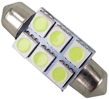 Festoon C5W 5050 6SMD LED Đèn nội thất ô tô Bóng đèn Vòm màu xanh trắng DC 12V 31mm 36mm 39mm 41mm