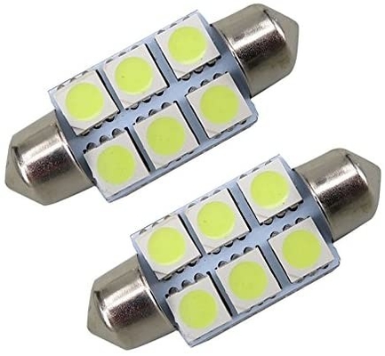 Festoon C5W 5050 6SMD LED Đèn nội thất ô tô Bóng đèn Vòm màu xanh trắng DC 12V 31mm 36mm 39mm 41mm