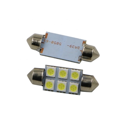 Festoon C5W 5050 6SMD LED Đèn nội thất ô tô Bóng đèn Vòm màu xanh trắng DC 12V 31mm 36mm 39mm 41mm