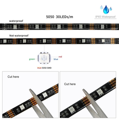 Đèn pha ô tô USB Dải ống LED SMD 5050 RGB đầy màu sắc DC 5V Linh hoạt