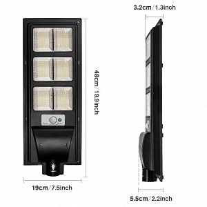 Đèn đường năng lượng mặt trời 120 Watt cho ánh sáng ban ngày 5000K ngoài trời Màu trắng lũ lụt Độ bền IP65 Chống thấm nước