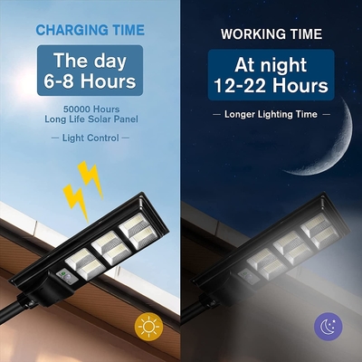 Đèn đường năng lượng mặt trời 120 Watt cho ánh sáng ban ngày 5000K ngoài trời Màu trắng lũ lụt Độ bền IP65 Chống thấm nước