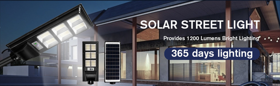 Đèn đường năng lượng mặt trời 120 Watt cho ánh sáng ban ngày 5000K ngoài trời Màu trắng lũ lụt Độ bền IP65 Chống thấm nước