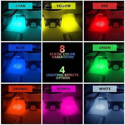 4 cái 48 Led Strip Đèn khí quyển bên trong ô tô IP65 với cổng USB Điều khiển APP