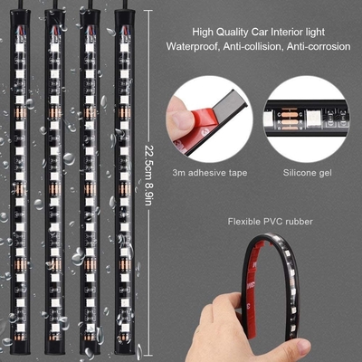4 cái 48 Led Strip Đèn khí quyển bên trong ô tô IP65 với cổng USB Điều khiển APP